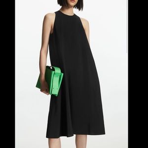 COS Black Racer Neck MIDI Dress UK size 8
